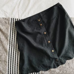 Black Suede Scallop Skirt